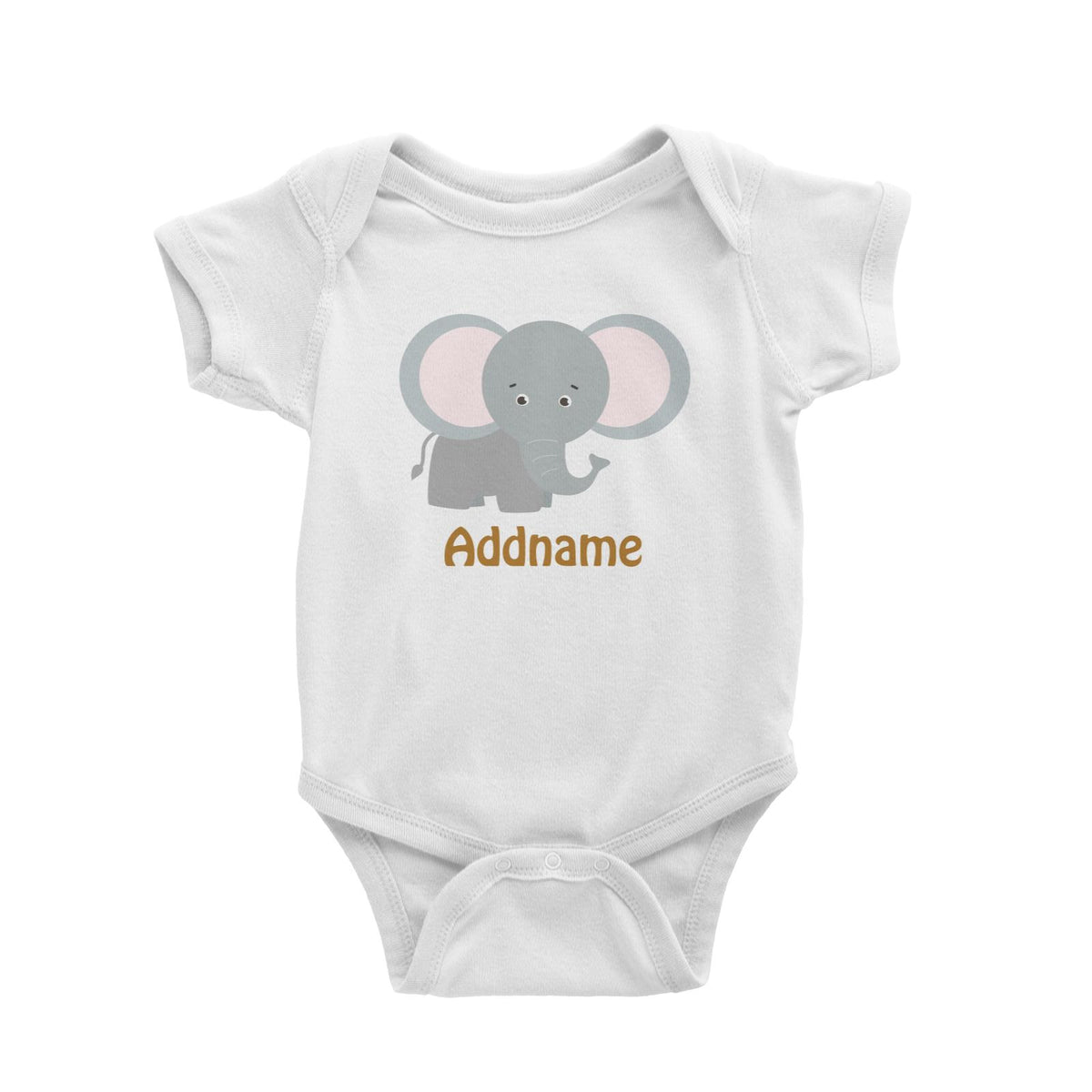 Animal Safari Jungle Elephant Addname Baby Romper