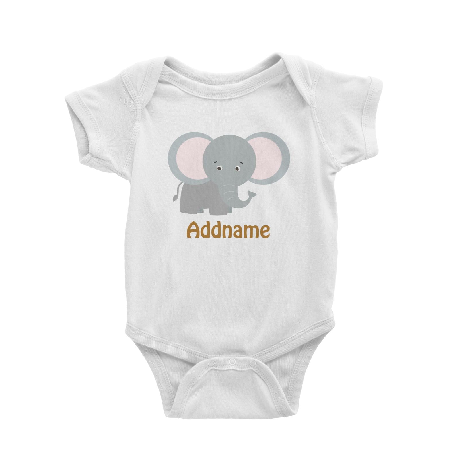 Animal Safari Jungle Elephant Addname Baby Romper