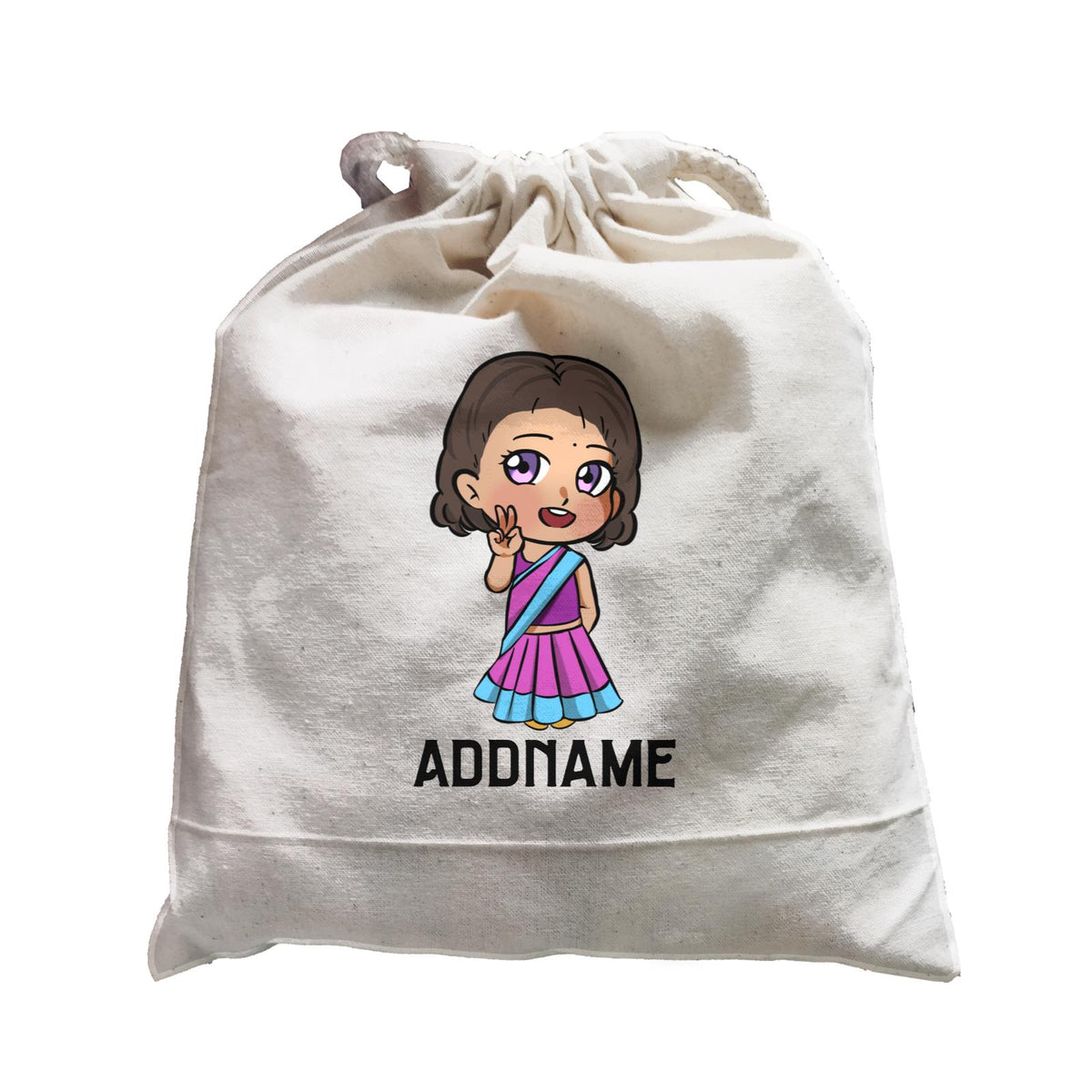 Deepavali Series Chibi Little Girl Addname Satchel