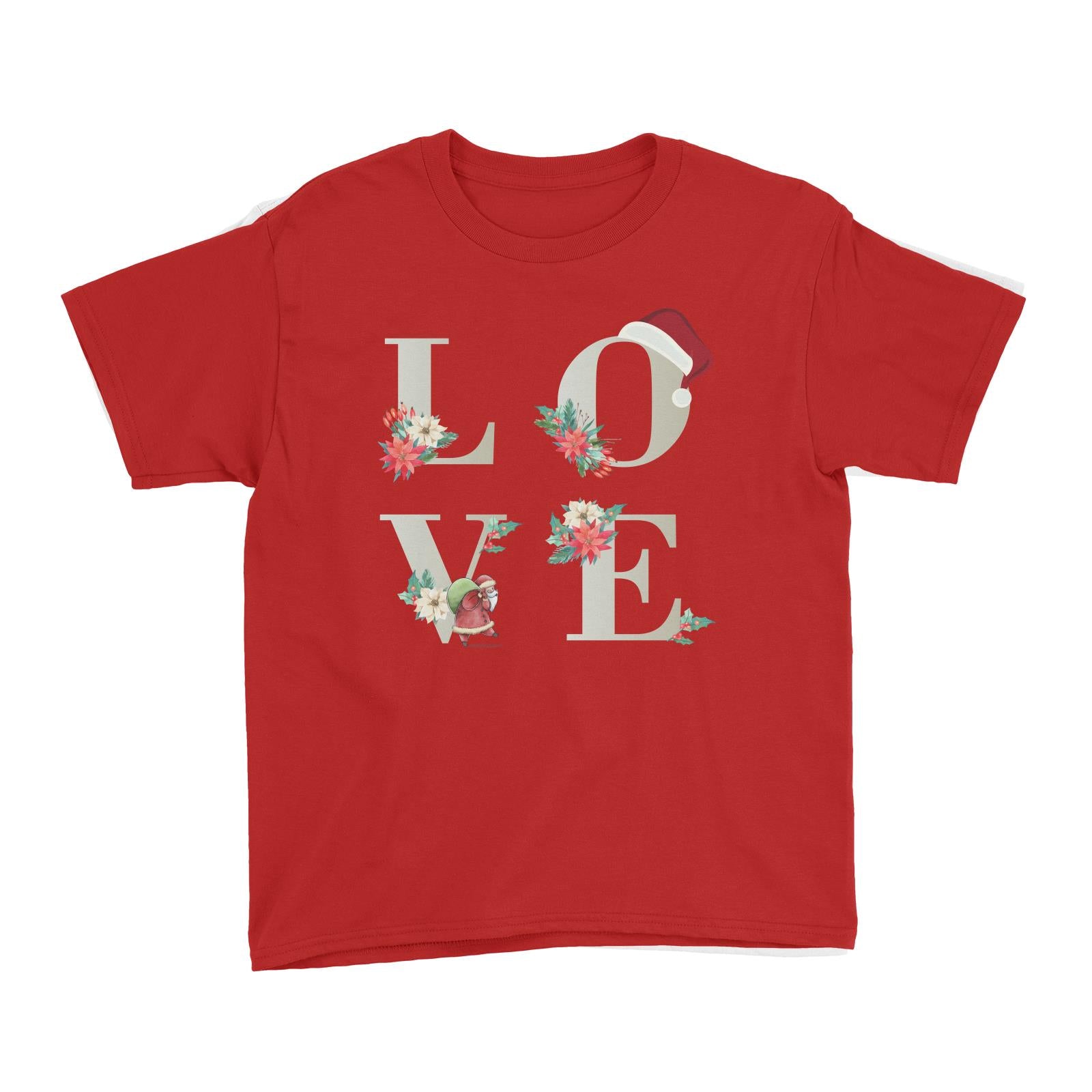 LOVE with Christmas Elements Kid's T-Shirt  Matching Family Personalisable Designs