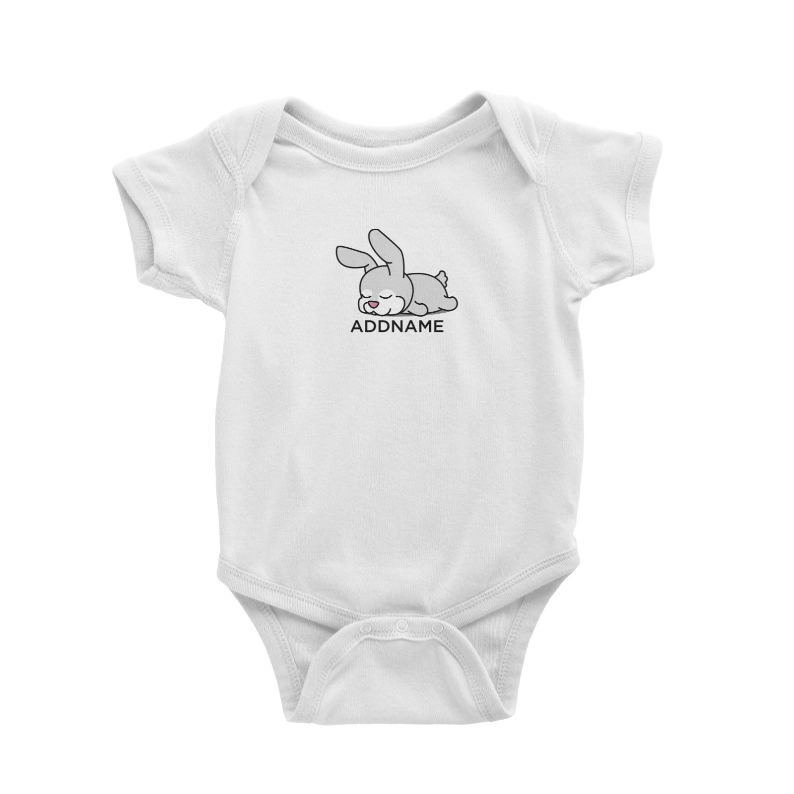 Lazy Bunny Addname Baby Romper  (FLASH DEAL)