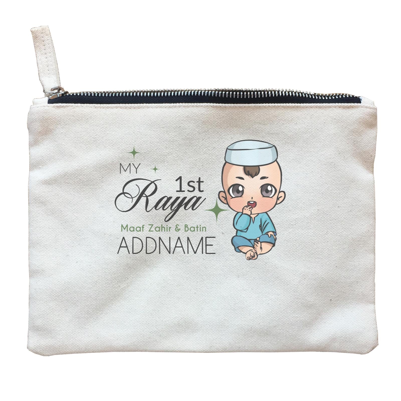 Raya Chibi Baby Baby Boy My 1st Raya Maaf Zahir & Batin Addname Zipper Pouch