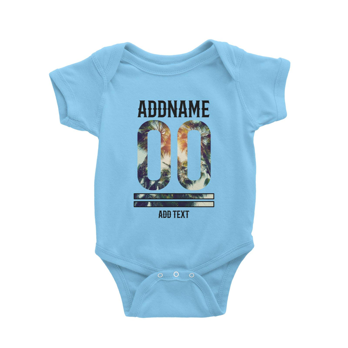 Beach Trees Pattern Jersey Personalizable with Name Number and Text Baby Romper