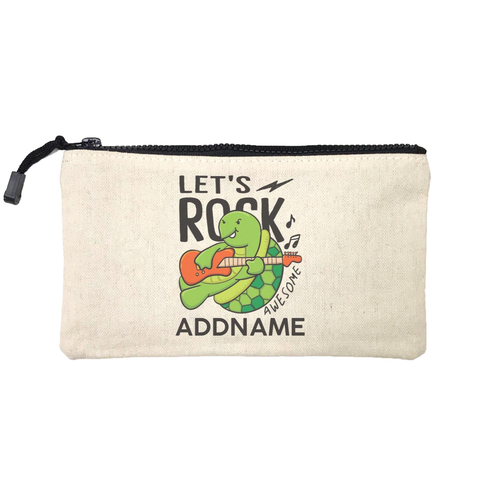 Cool Cute Animals Turtle Let's Rock Awesome Addname Mini Accessories Stationery Pouch