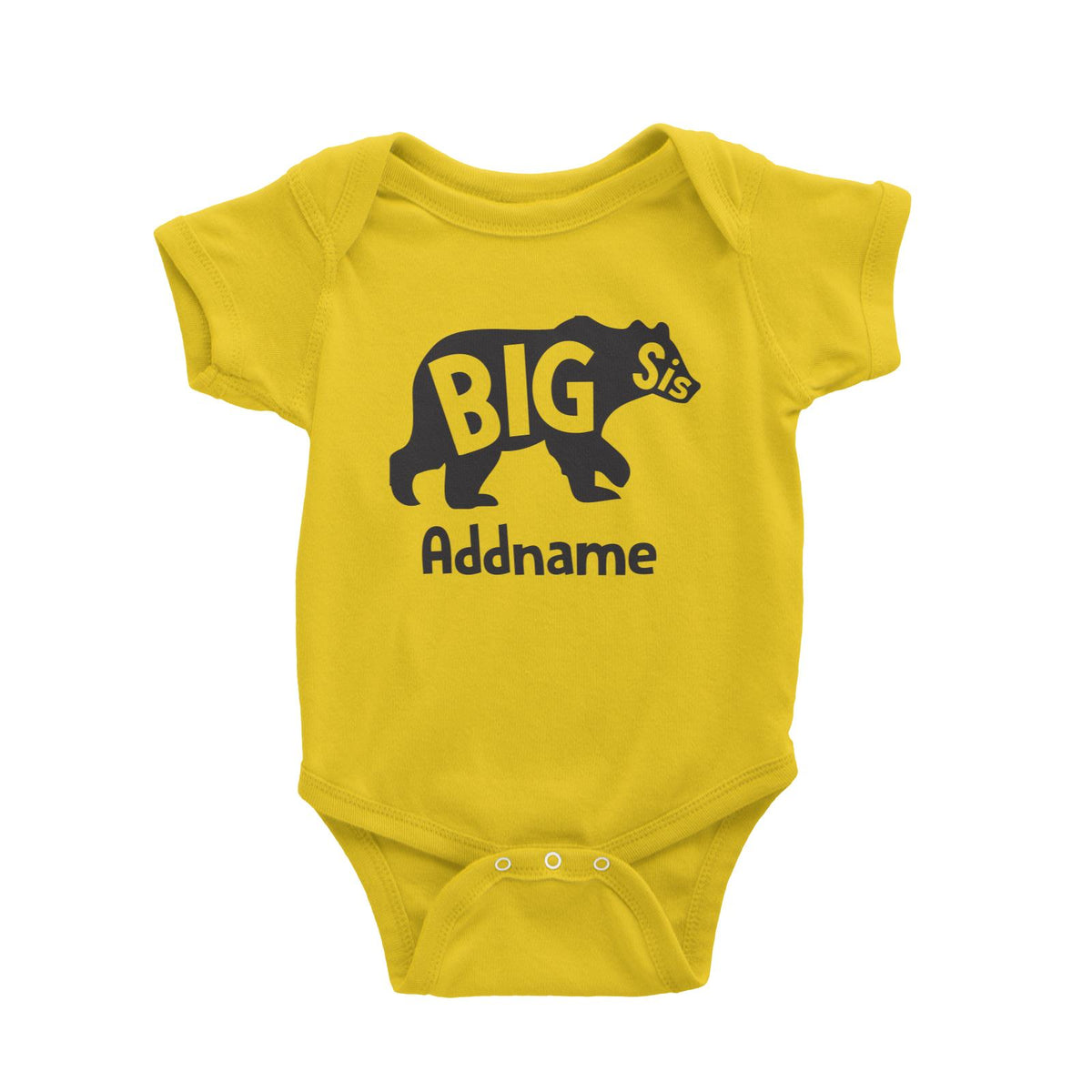 Big Sis Bear Silhouette Baby Romper
