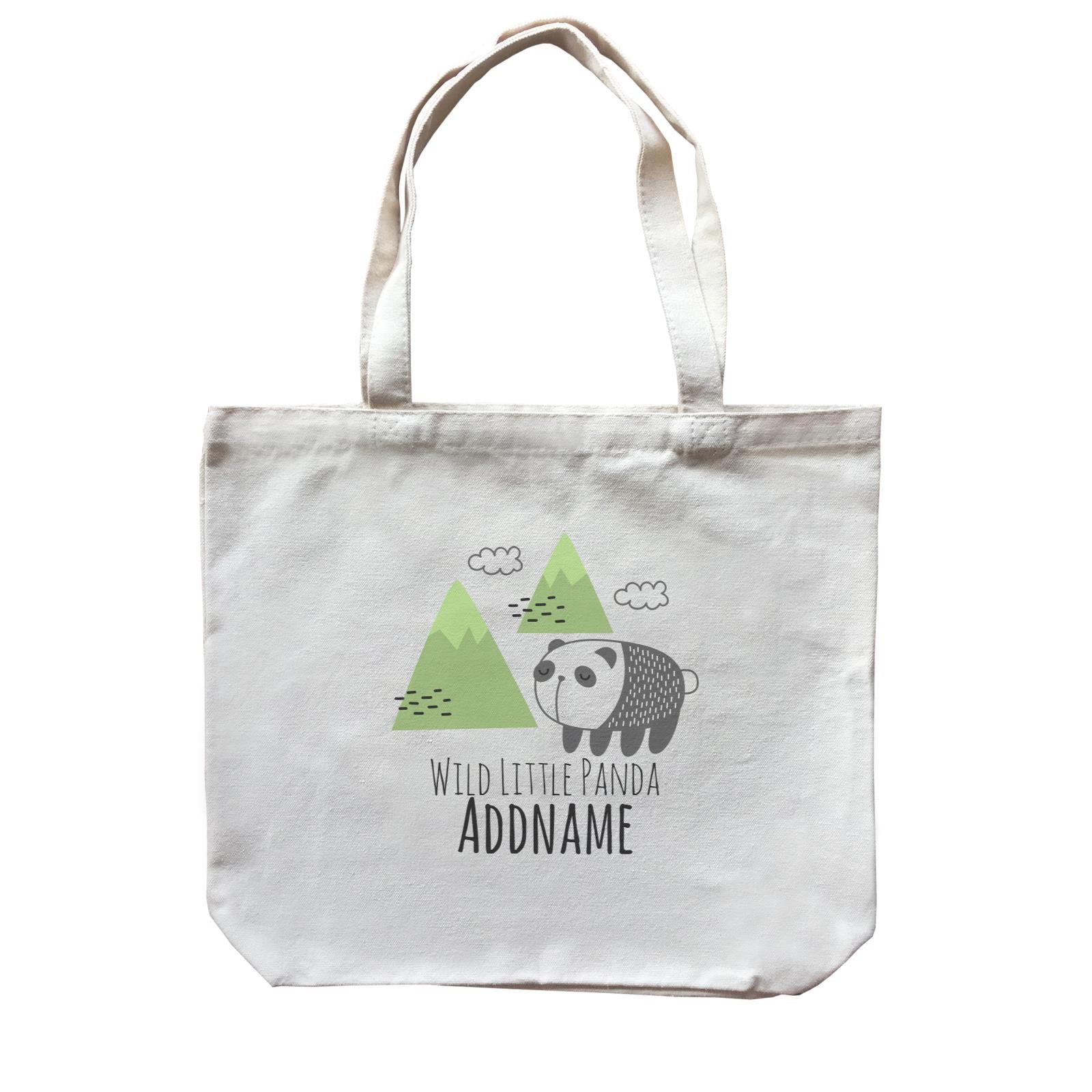 Drawn Adorable Animals Wild Little Panda Addname Canvas Bag