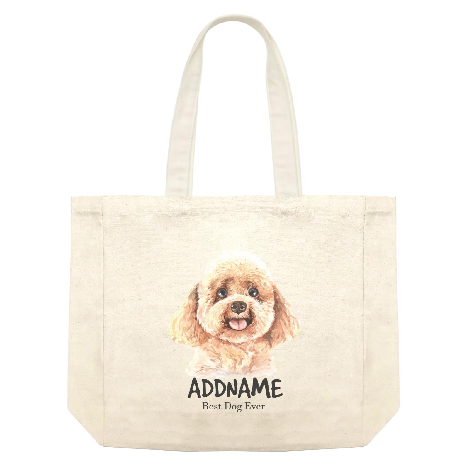 Watercolor Dog Poodle Dog Best Dog Ever Addname Shopping Bag