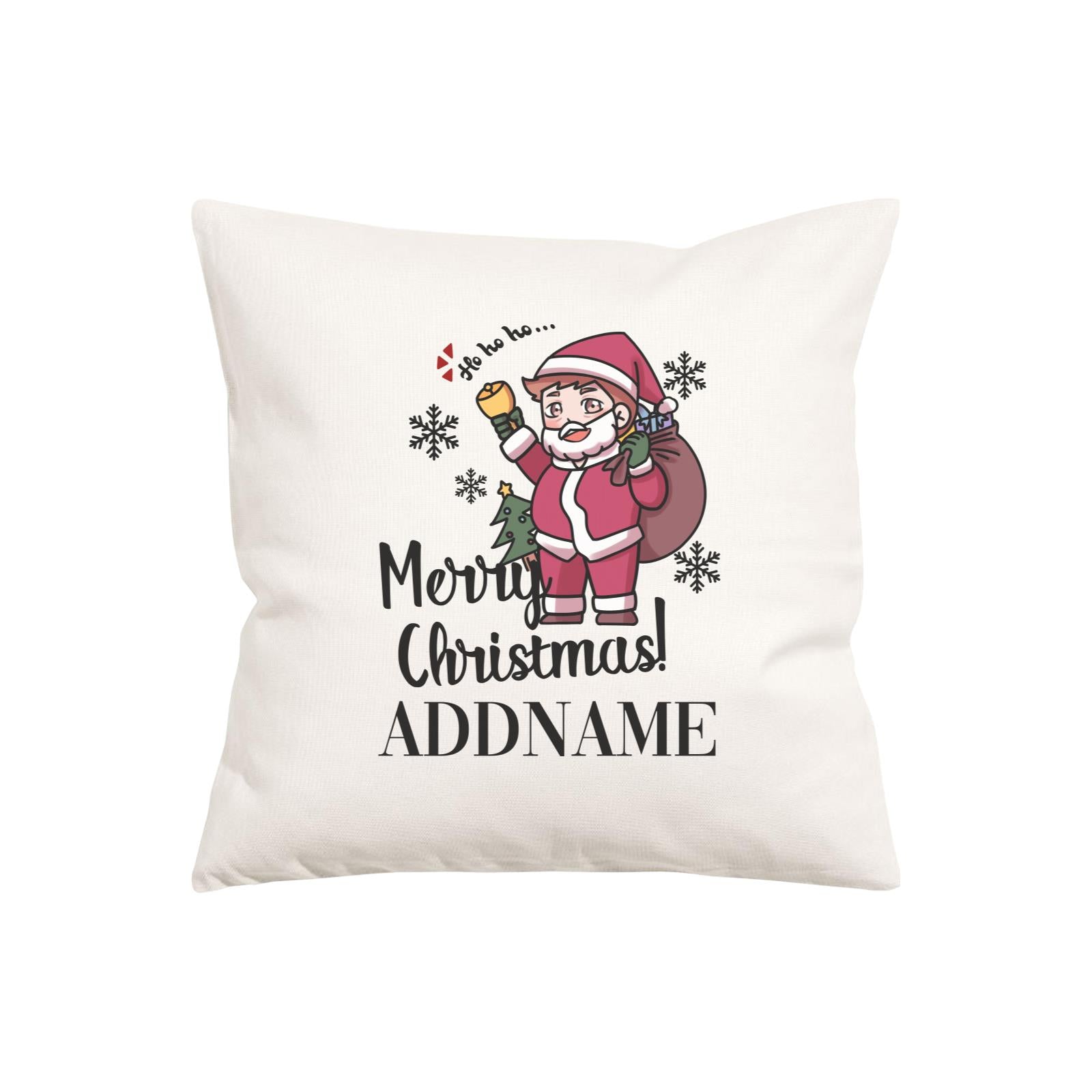 Xmas Christmas Chibi Family Santa Papa Wishes Merry Christmas Pillow Pillow Cushion