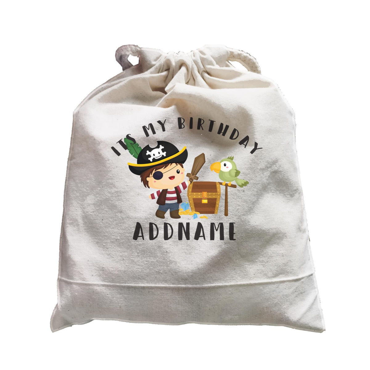 Birthday Pirate Happy Boy Captain With Treasure Chest Its My Birthday Addname Satchel