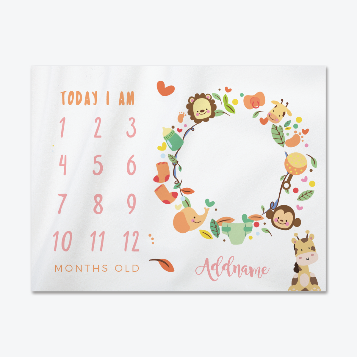 Safari Animal Girl Baby Mat