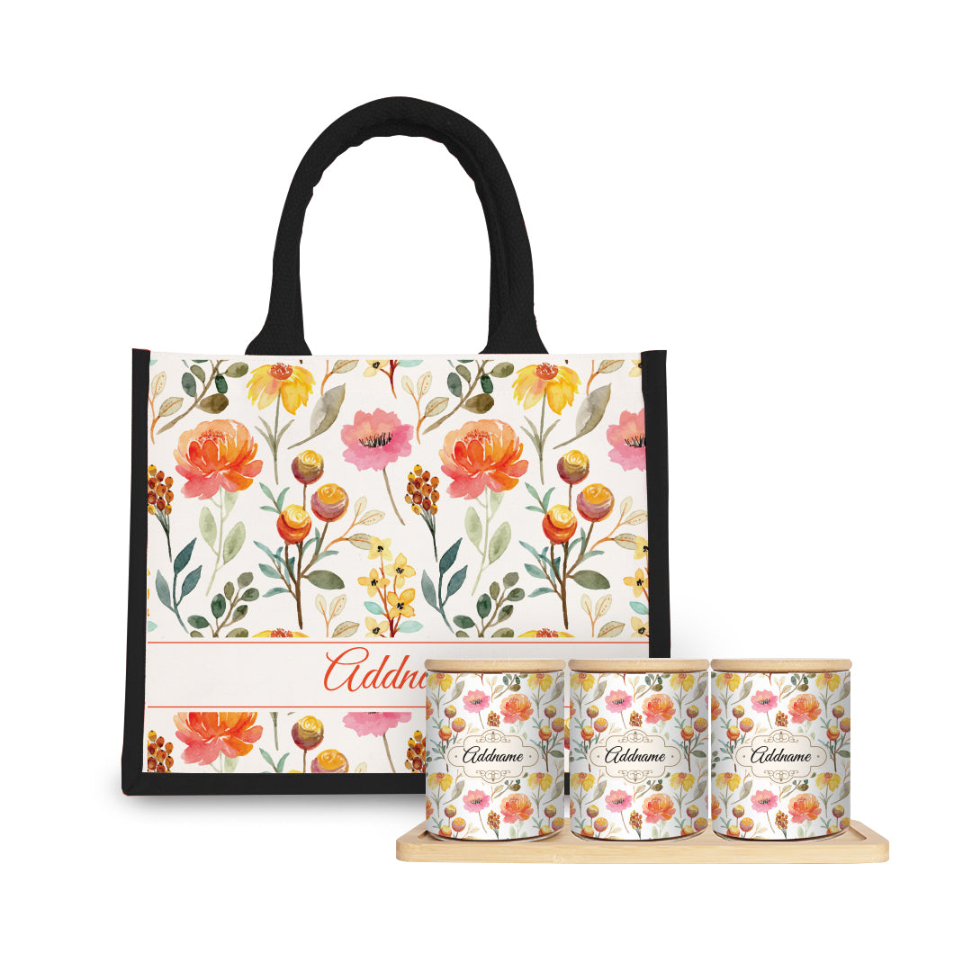 Carnelian Canister with Half Lining Small Jute Bag