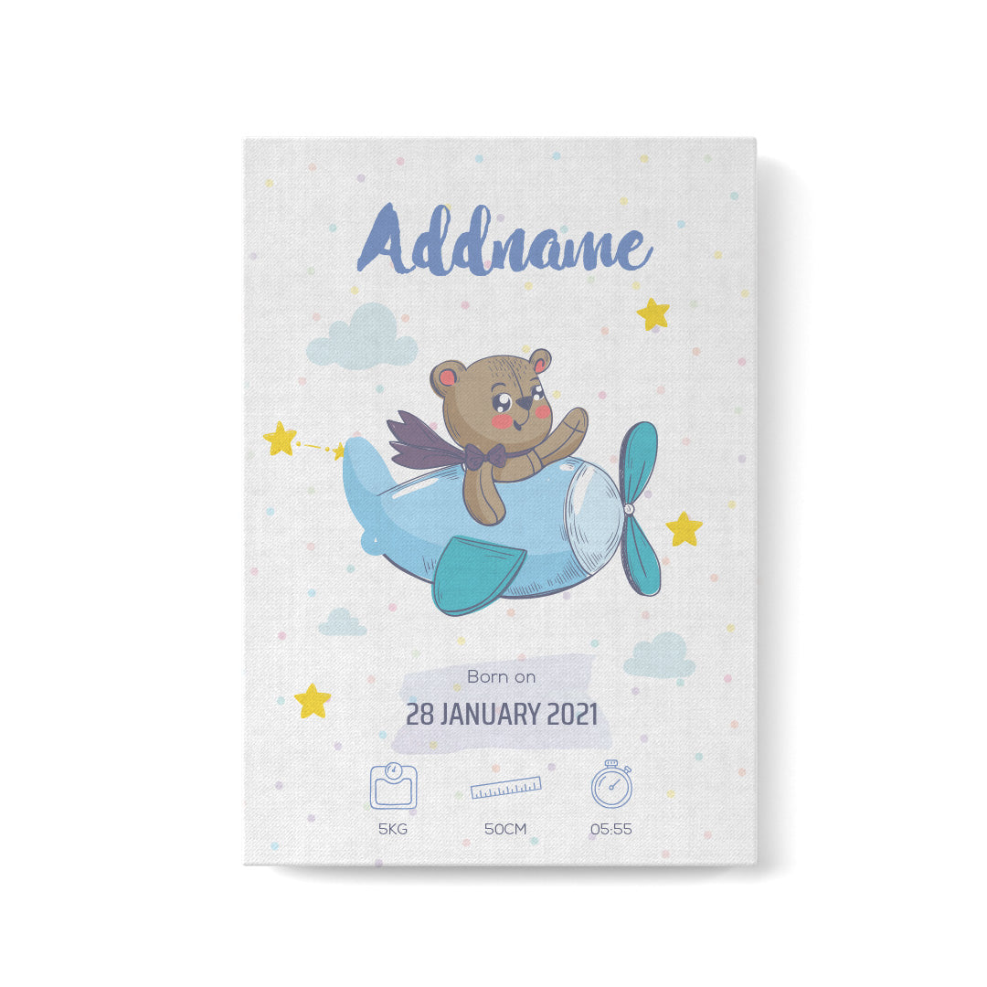 Cute Bear Pilot Boy Baby Frame