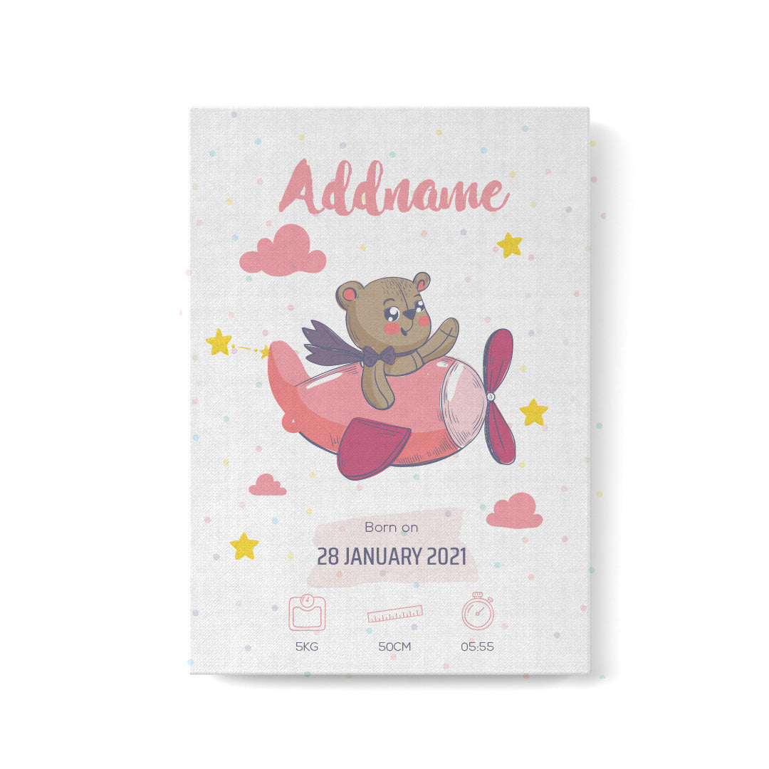 Cute Bear Pilot Girl Baby Frame