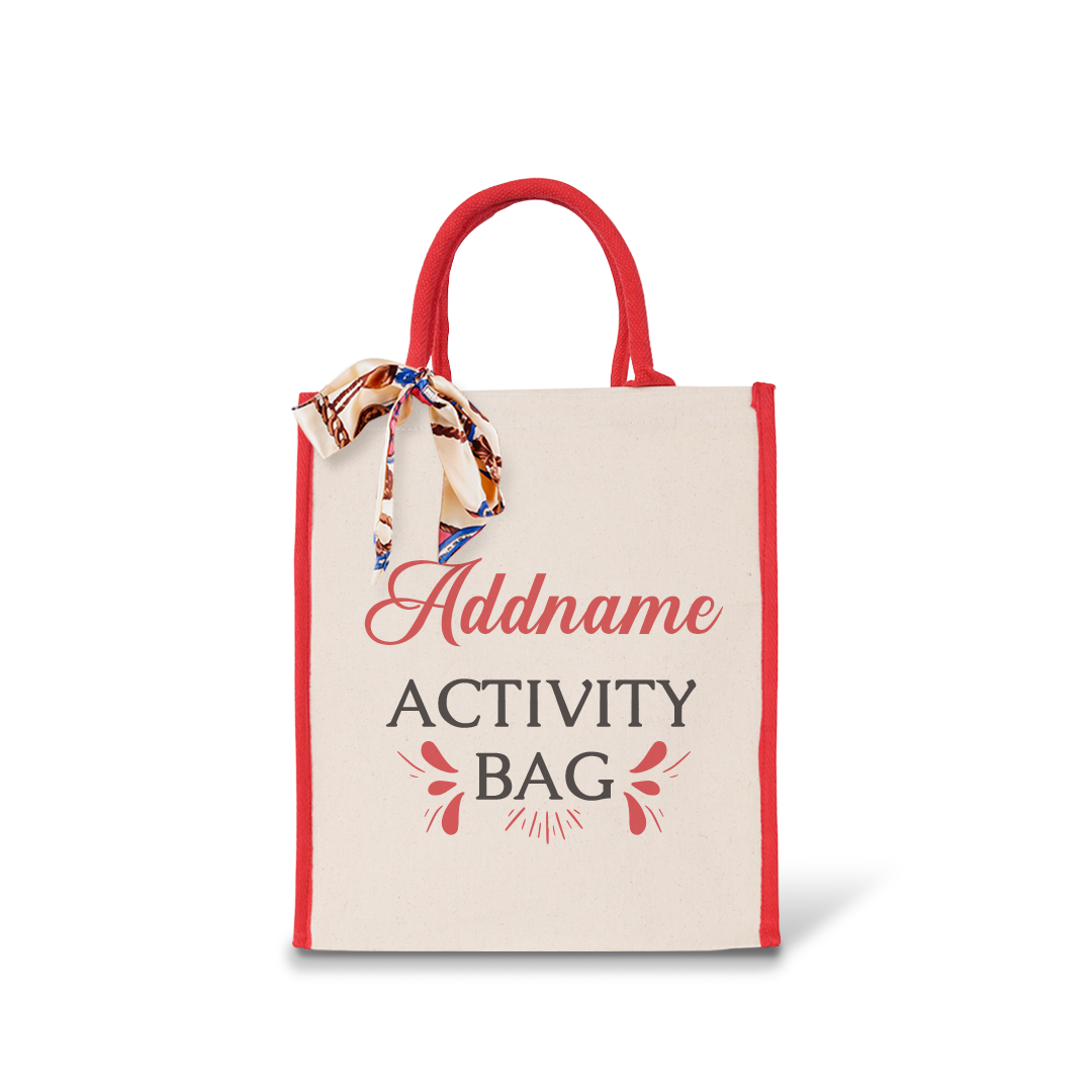 Addname With Statement Series Red Colour Lining Canvas Bag