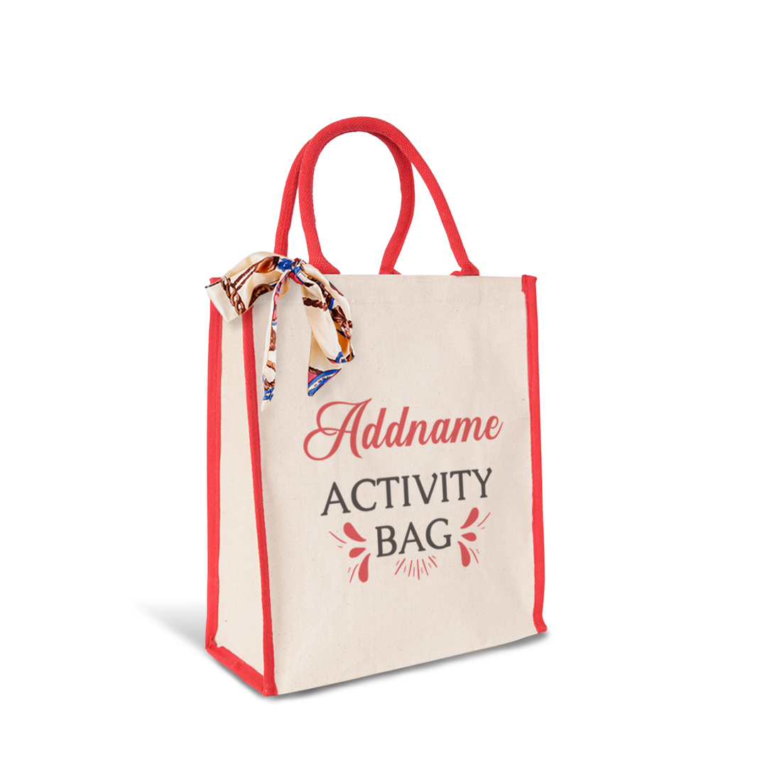 Addname With Statement Series Red Colour Lining Canvas Bag