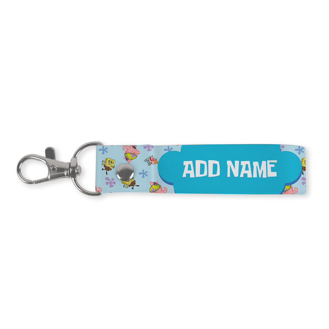 SpongeBob - Happy Walking Pattern Personalized Keychain Lanyard