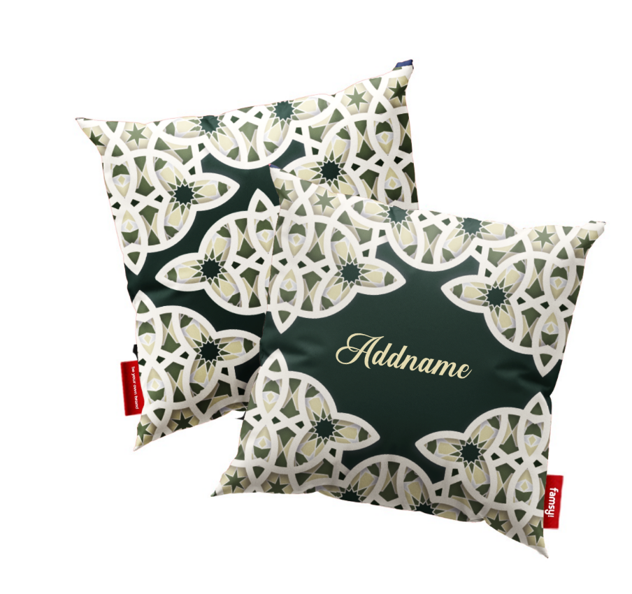 Ratu Series - Green Full Print Cushion Cover with Inner Cushion