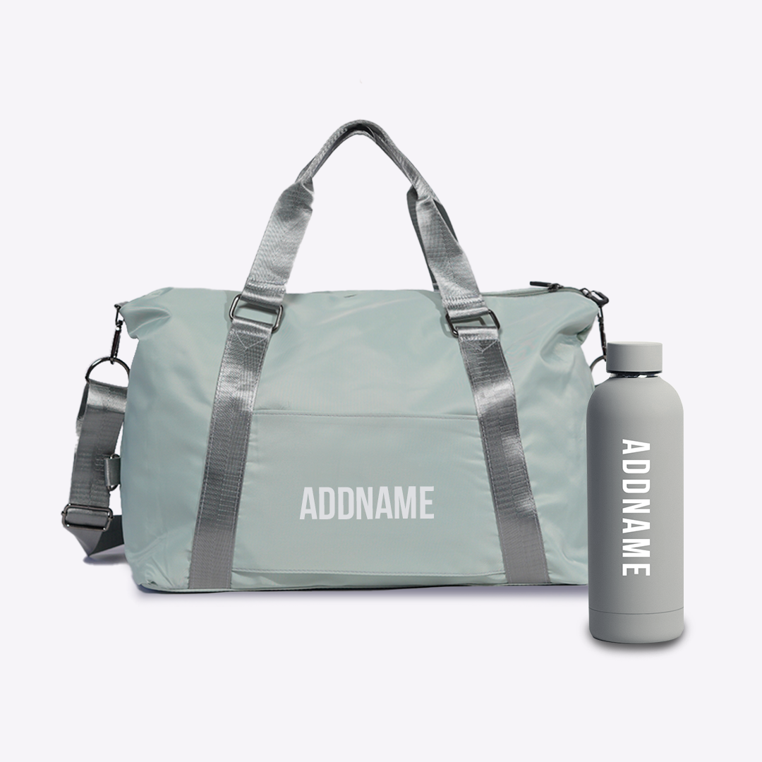 Duffle Bag with Mizu Thermo Water Bottle - Mint Green