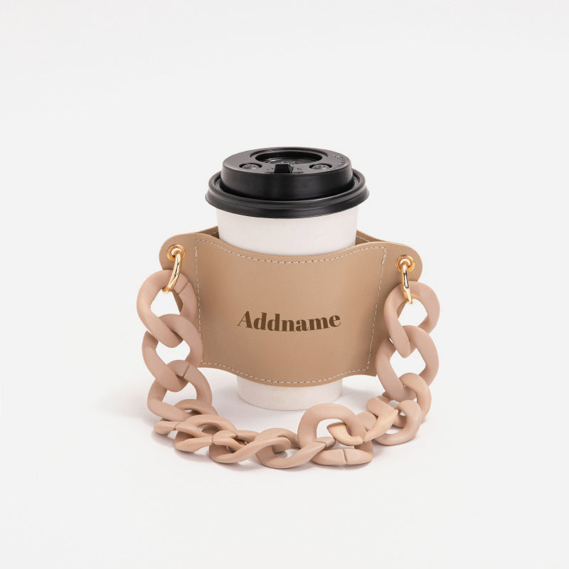 Stylish Cup Holder with Personalisation - Beige