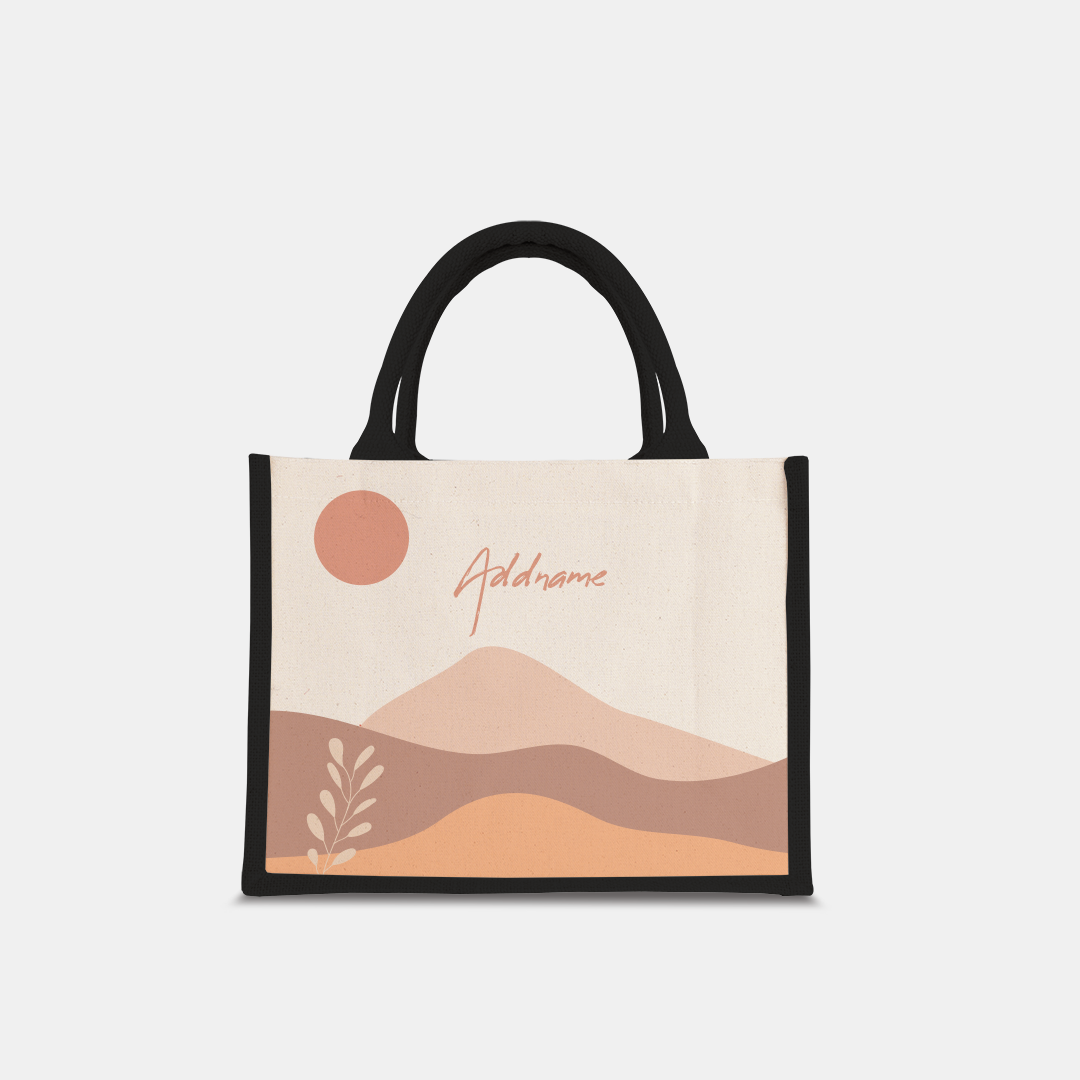 Kaira Series Half Lining Small Jute Bag - Afira Black