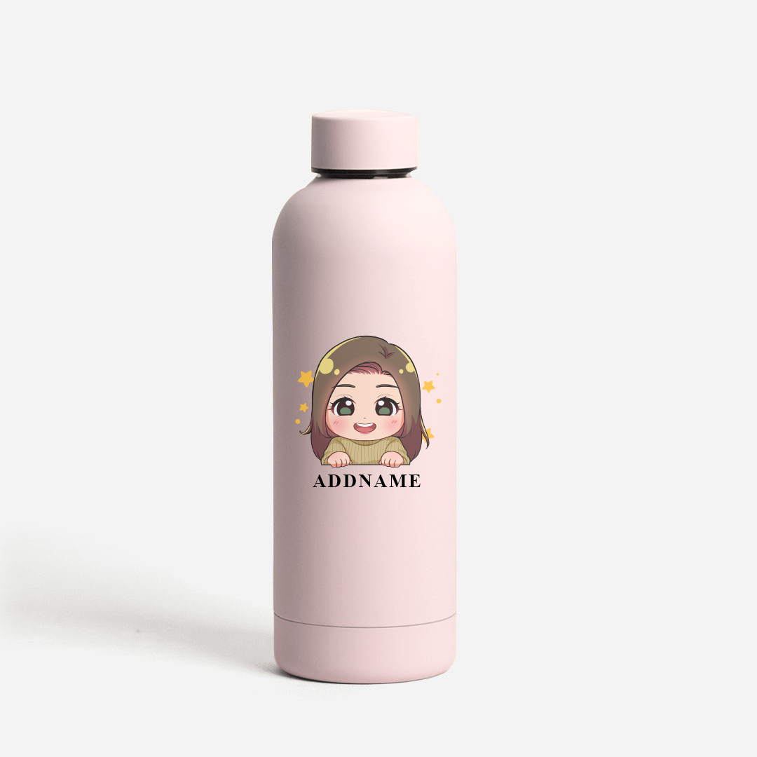 Chibi Me - Light Pink Mizu 500ml Thermo Water Bottle