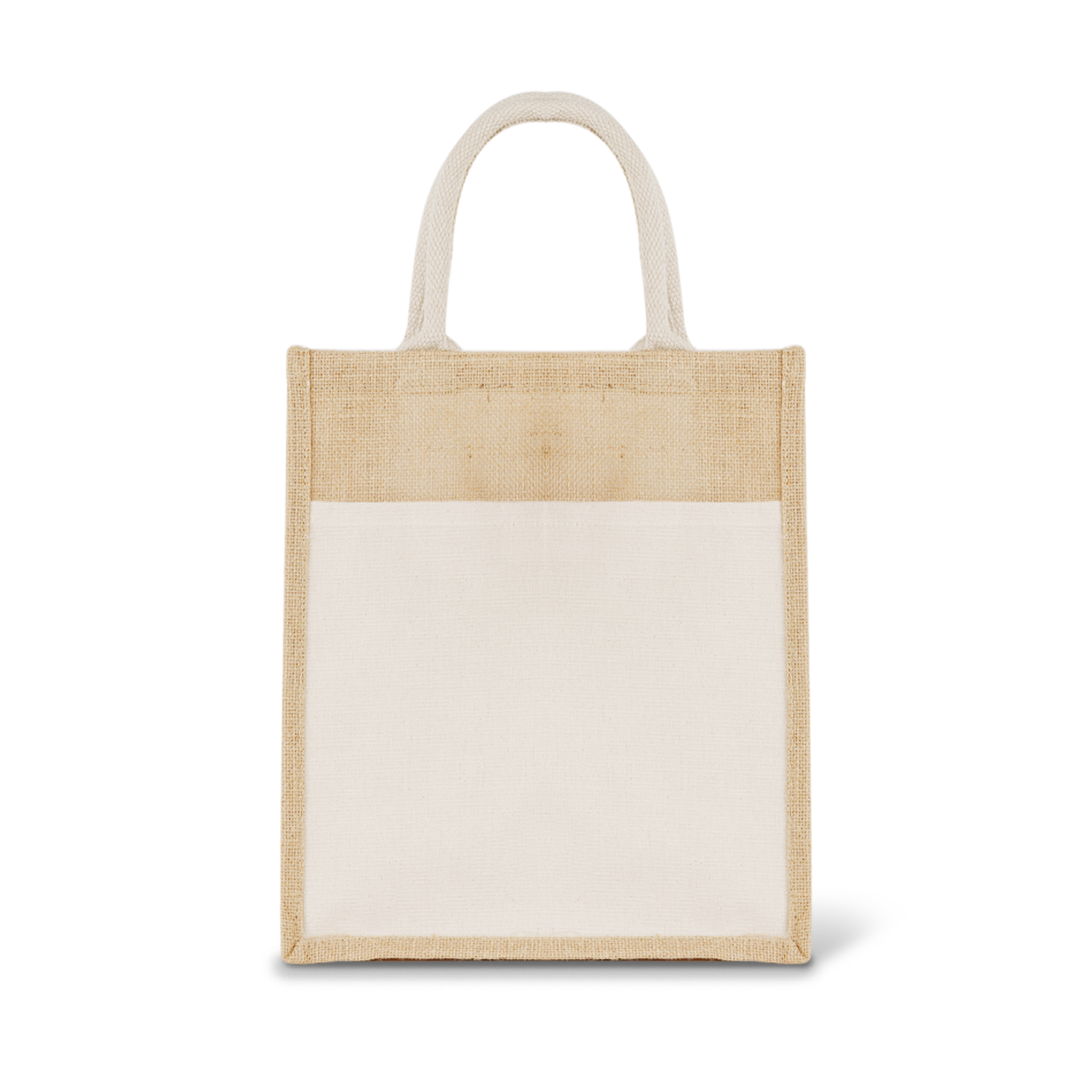 Upload Your Own - Colourful Jute Bag with Front Pocket