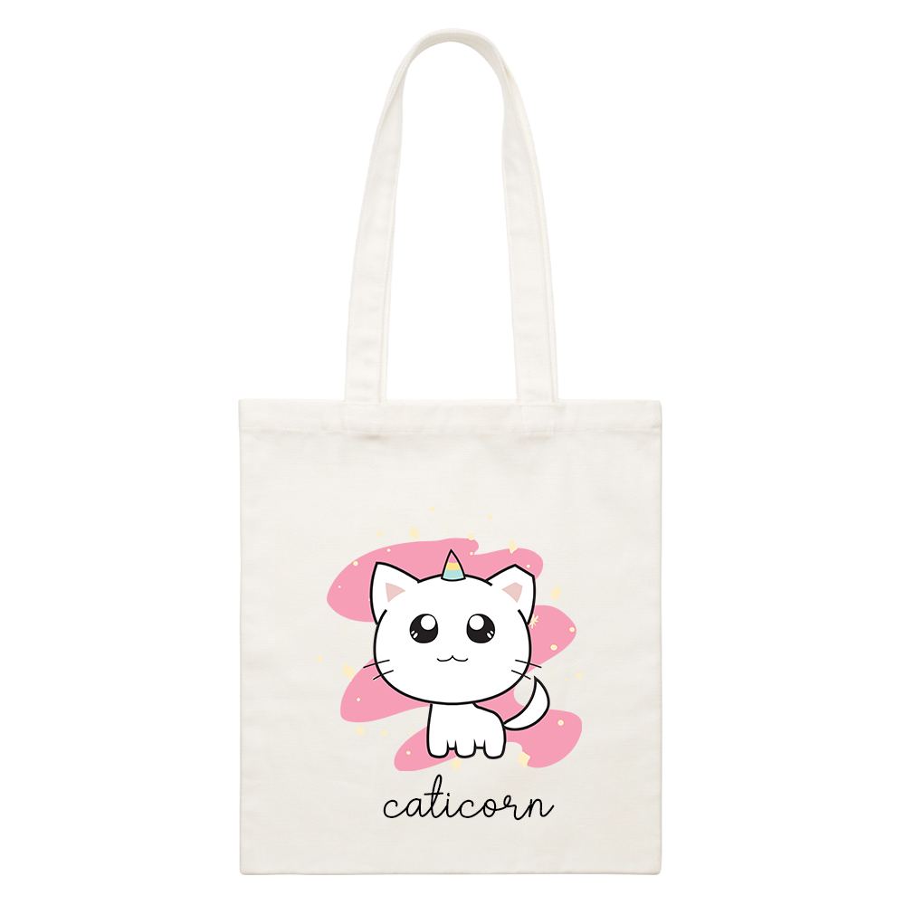 Sherlyn Mama Cute Caticorn Edition Accessories White Canvas Bag