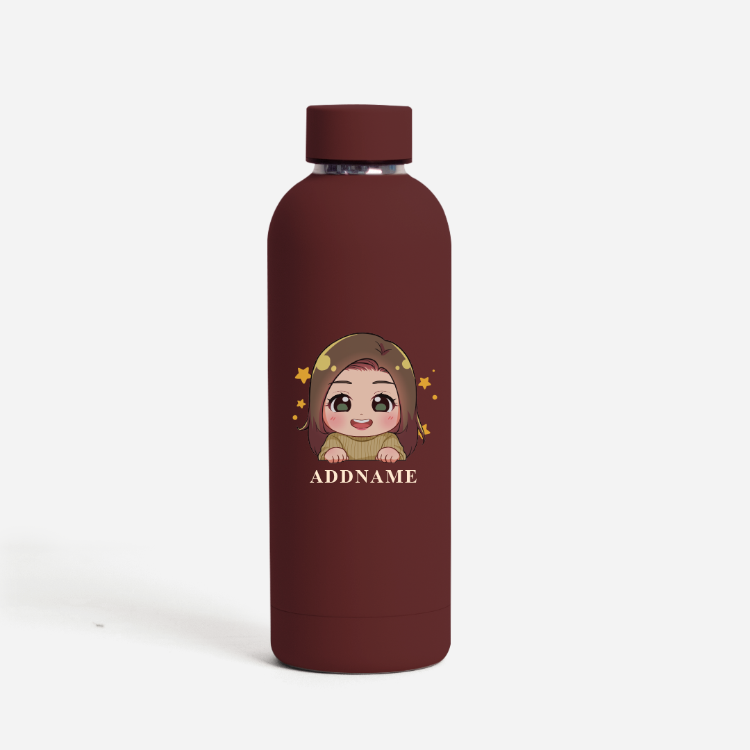 Chibi Me - Maroon Mizu 500ml Thermo Water Bottle