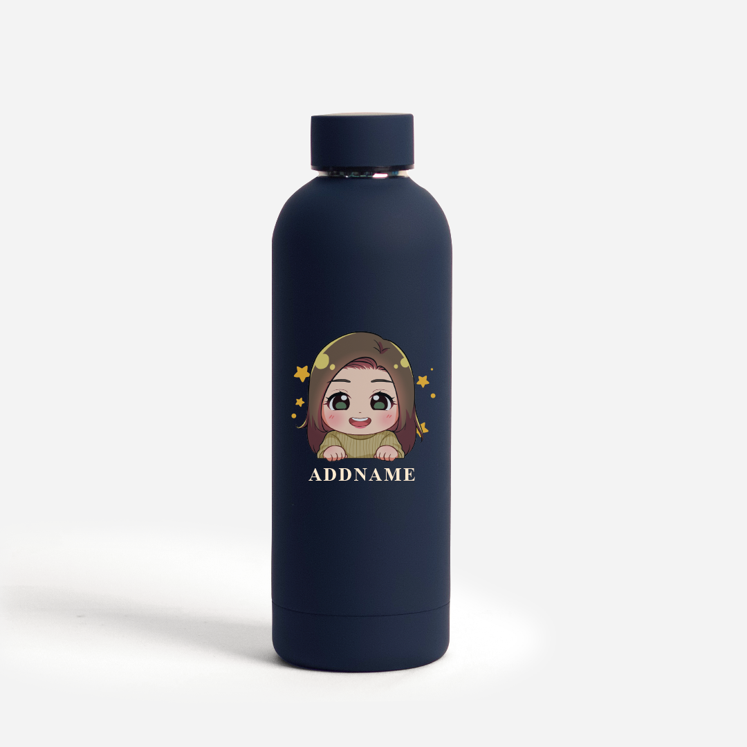 Chibi Me - Navy Mizu 500ml Thermo Water Bottle