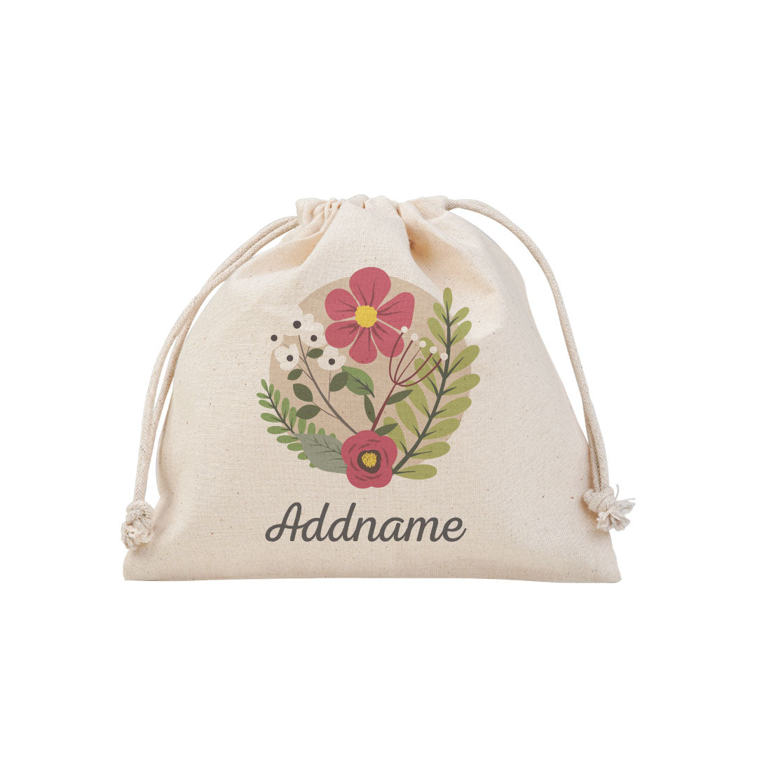 Floral Design With Black Addname Satchel