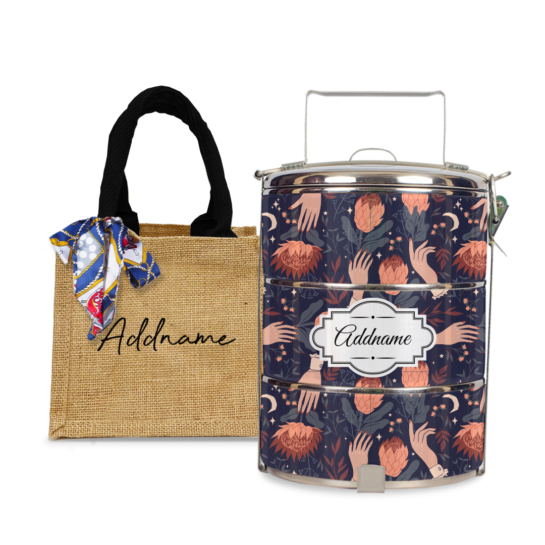 Floral with Hands Tiffin Carrier