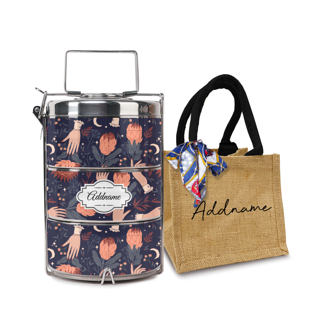 Floral with Hands Tiffin Carrier
