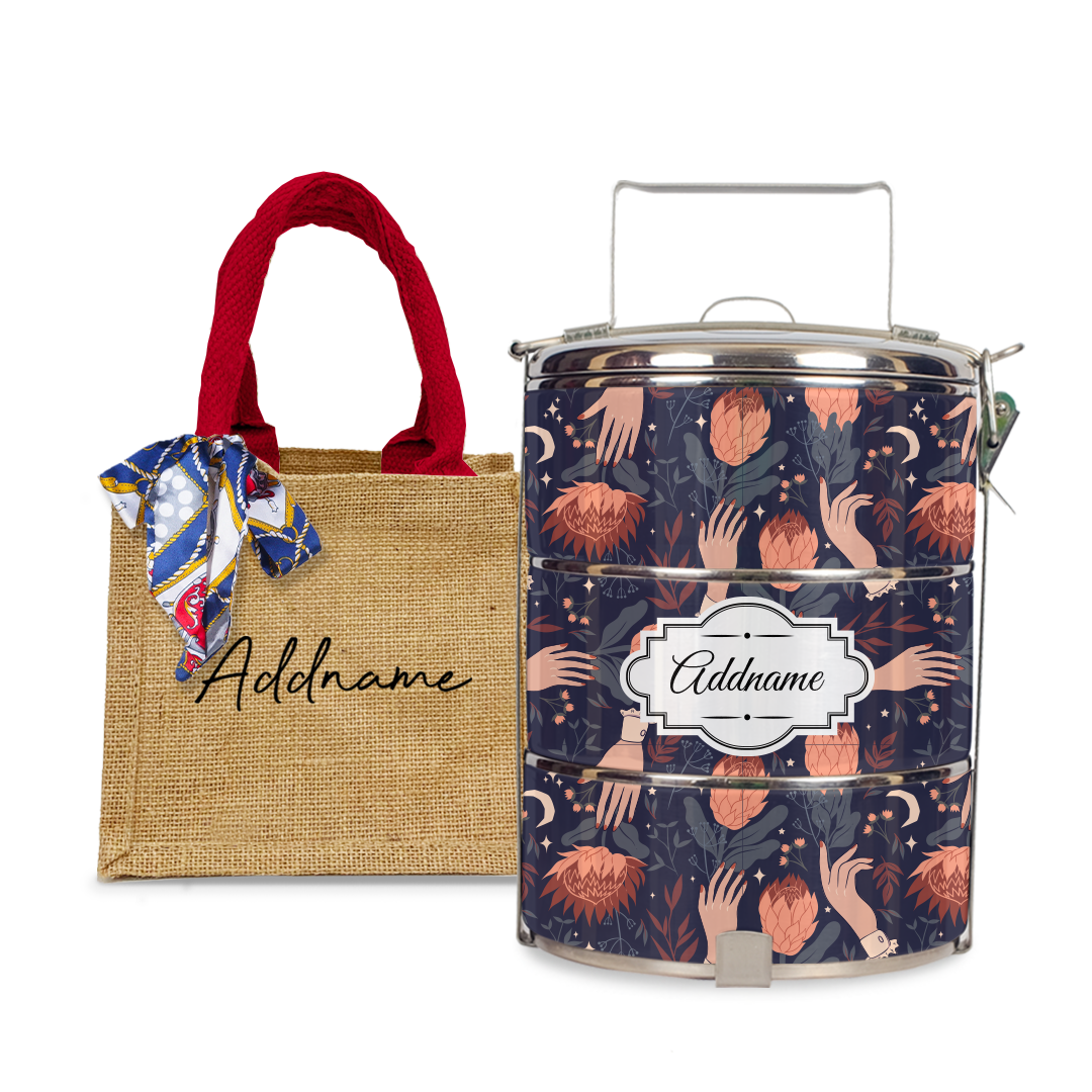 Floral with Hands Tiffin Carrier