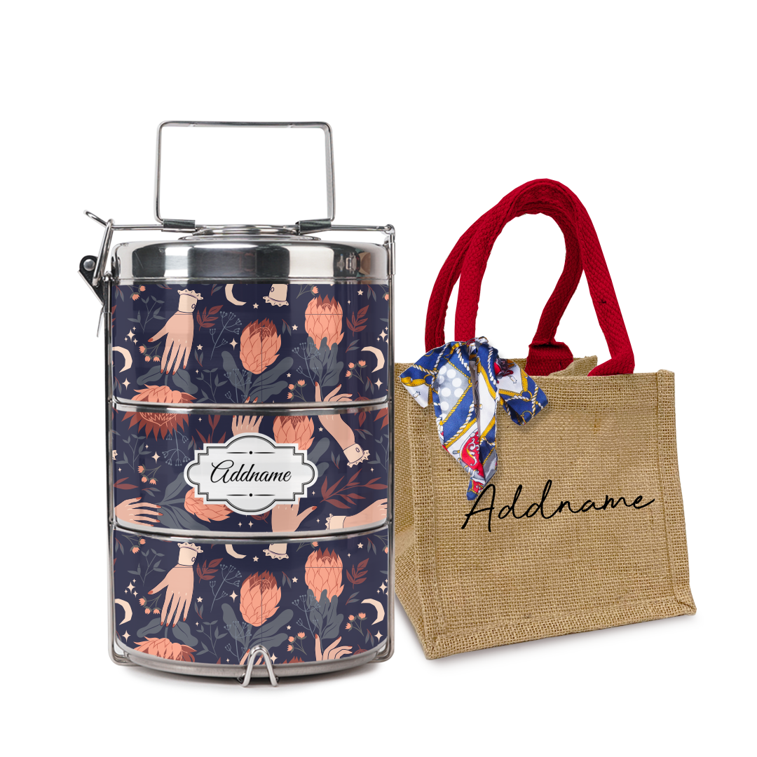 Floral with Hands Tiffin Carrier