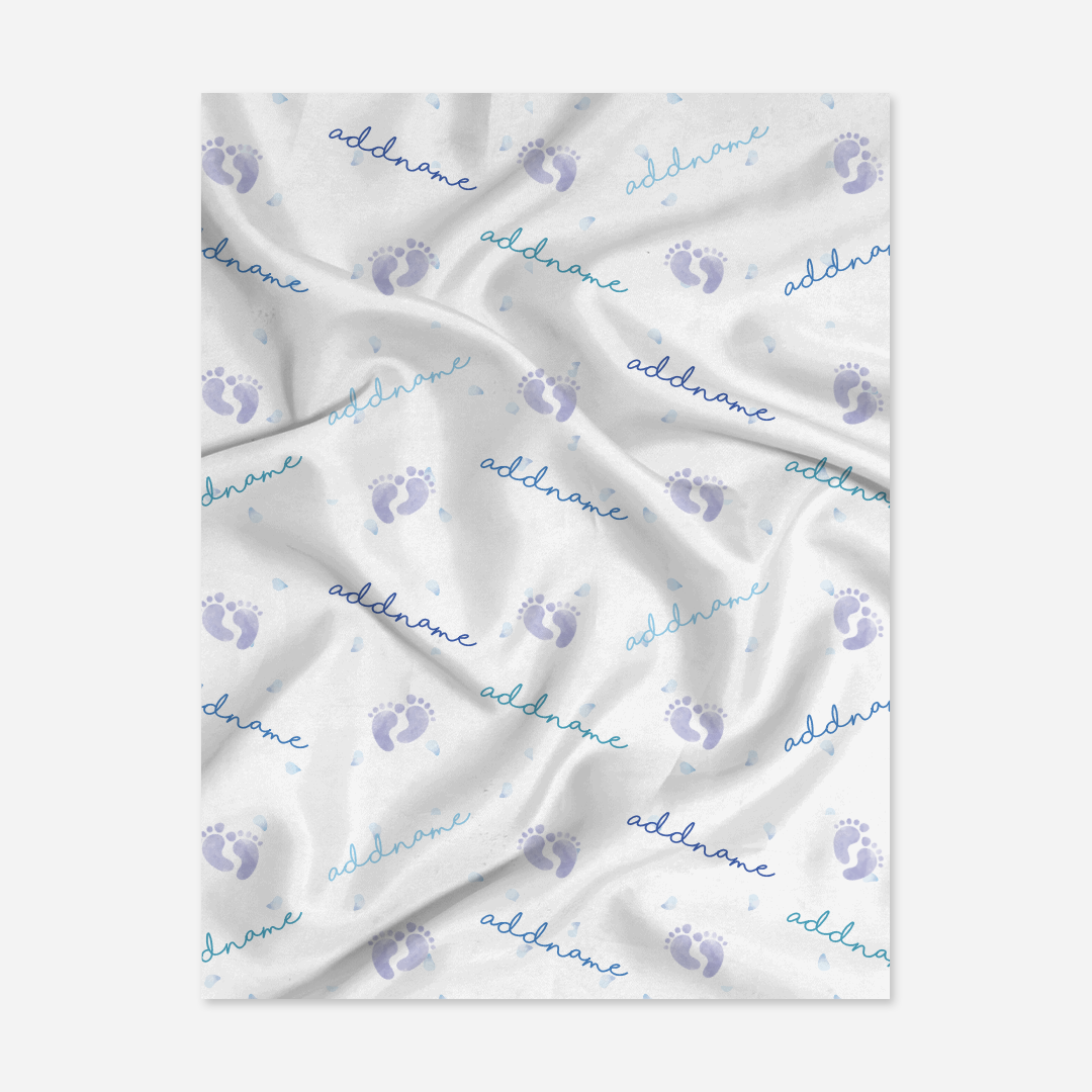 Footprint Boy Baby Blanket