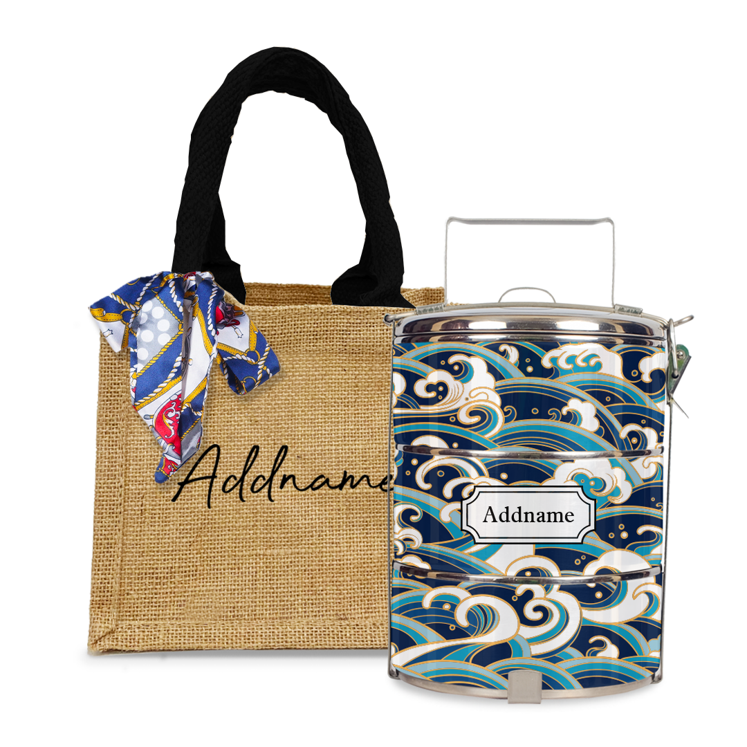 Gold Lining Wave Tiffin Carrier