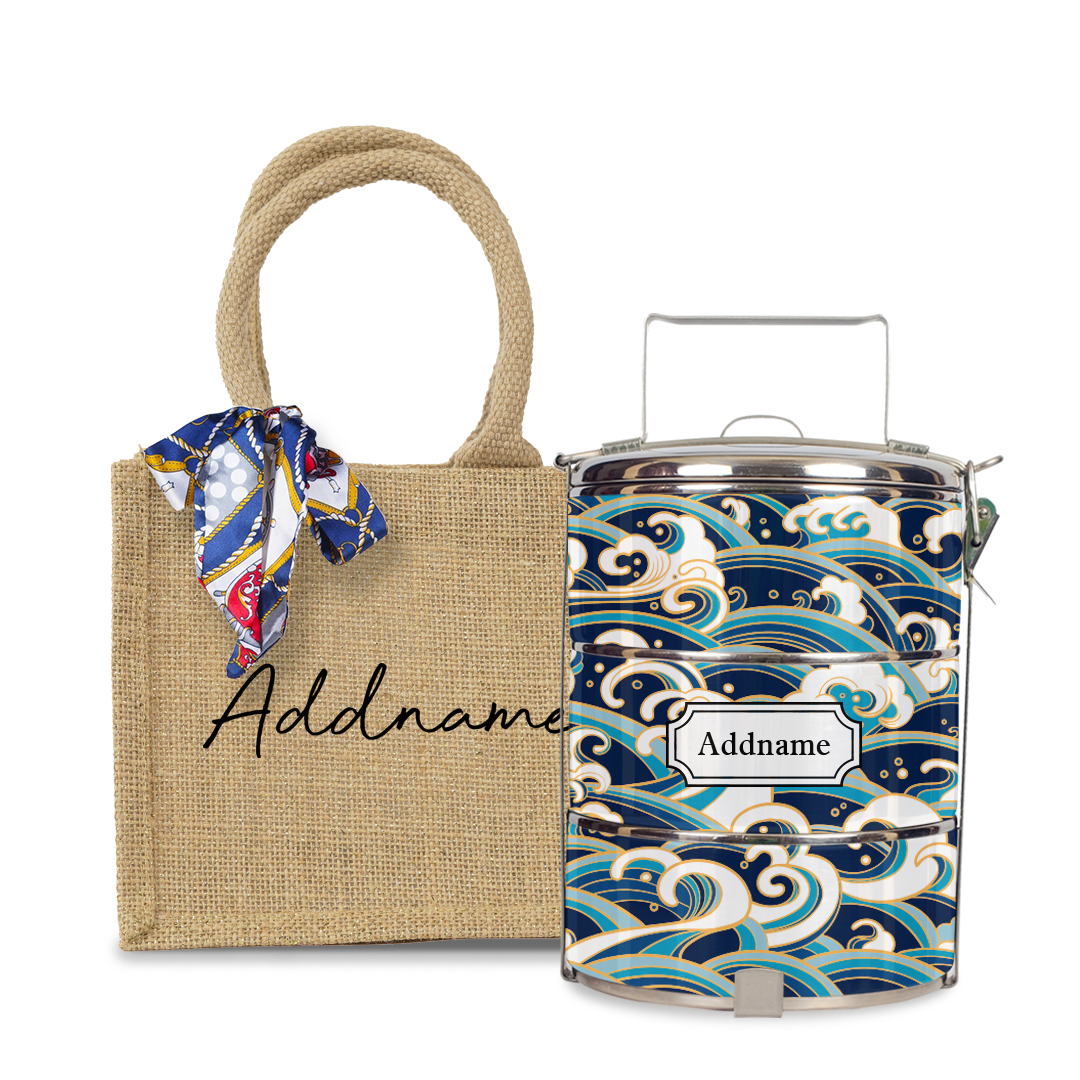 Gold Lining Wave Tiffin Carrier