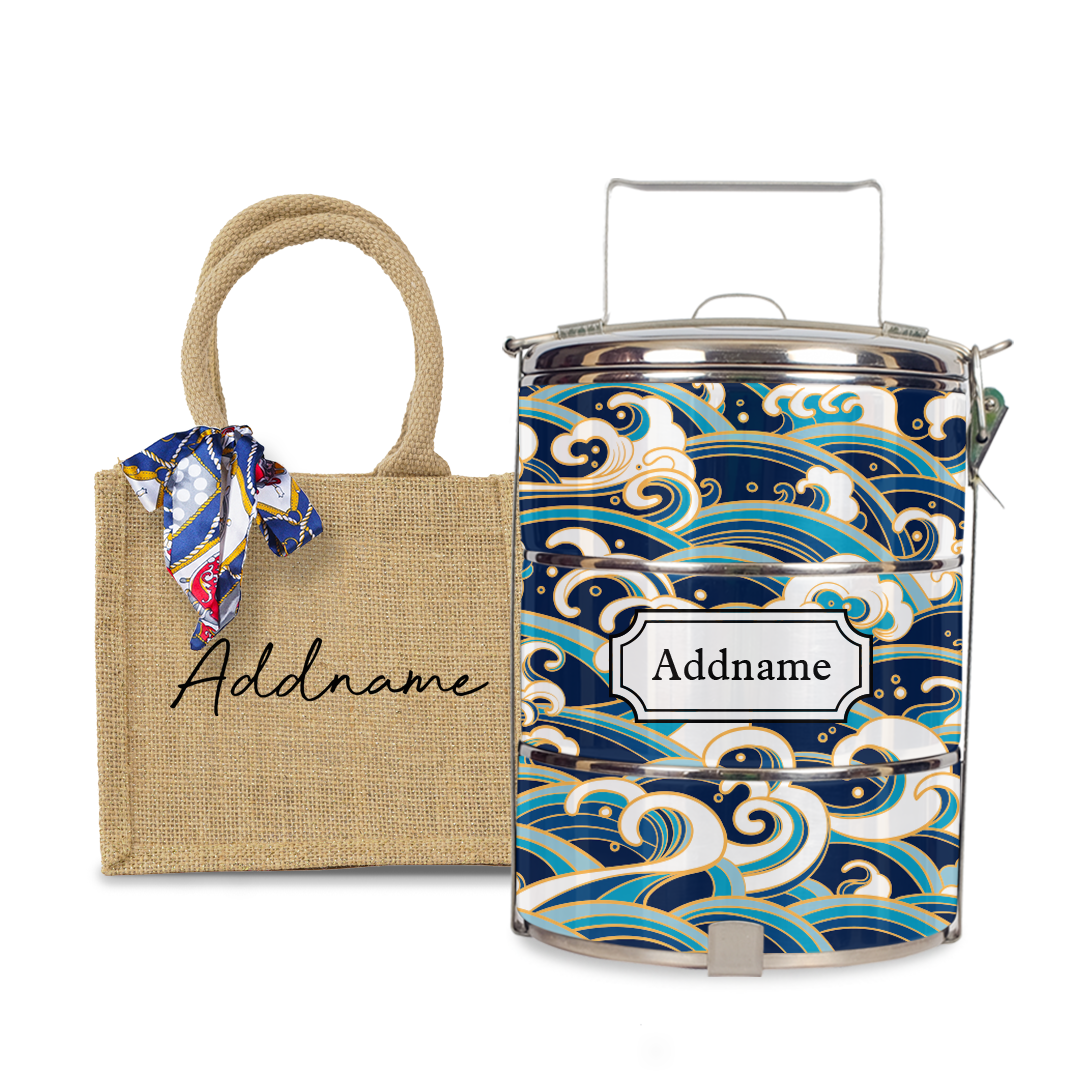 Gold Lining Wave Tiffin Carrier