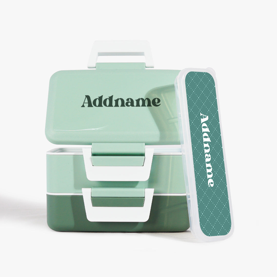 Bento Lunch Box with Cutlery Set - Forest