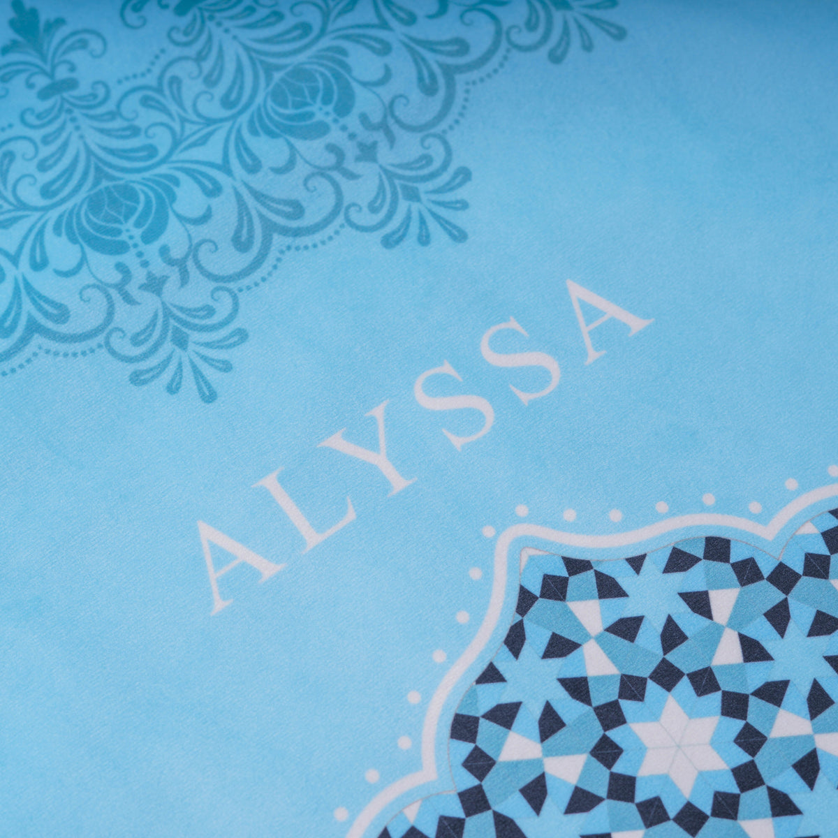Ornamental Series - Sky Blue Mat with Light Blue Half Lining Small Canvas Bag