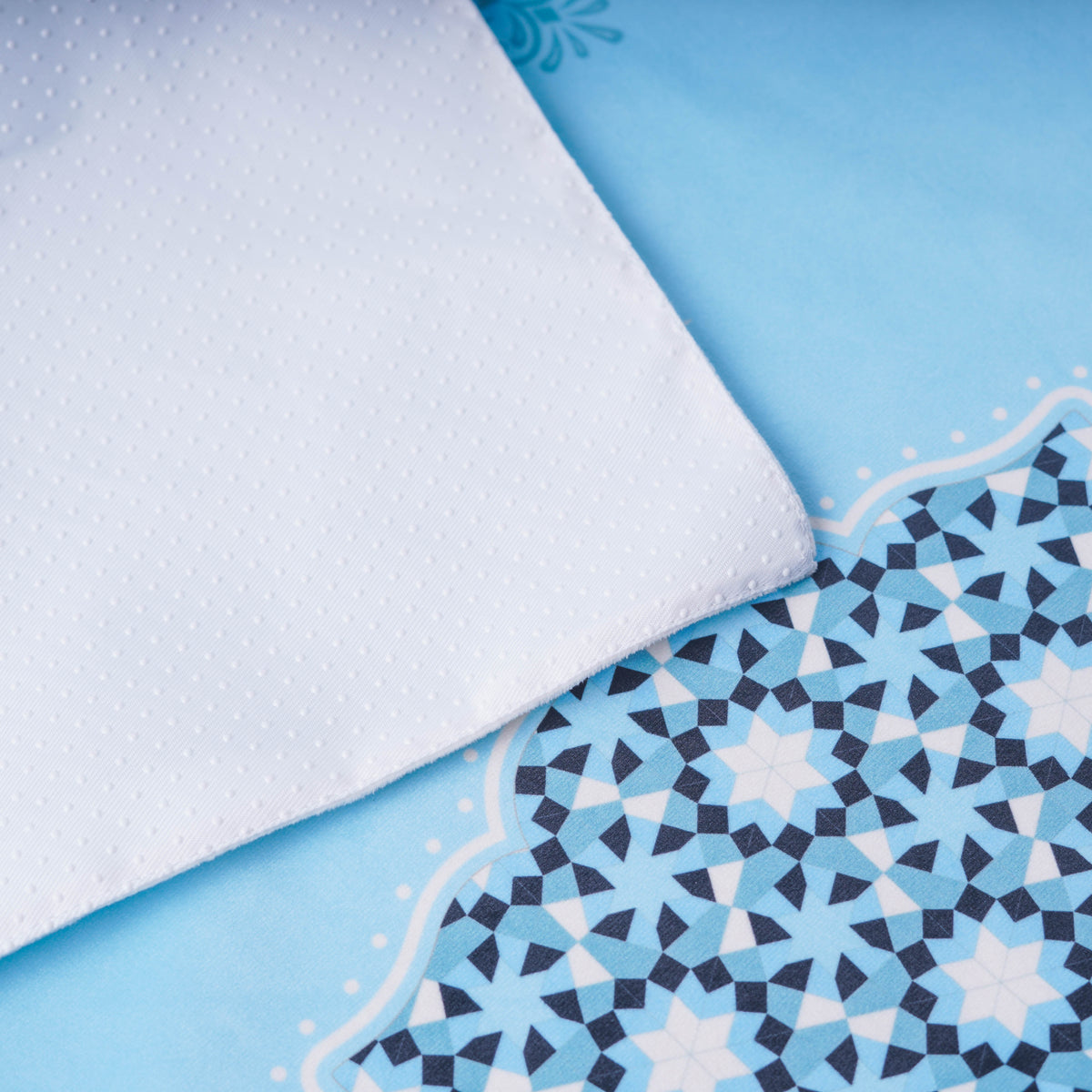 Ornamental Series - Sky Blue Mat with Light Blue Half Lining Small Canvas Bag