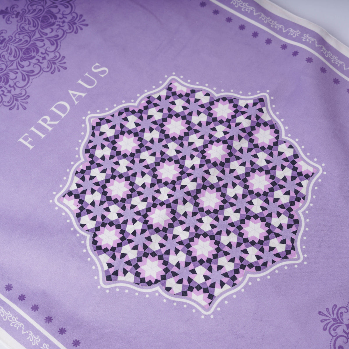 Ornamental Series - Pastel Purple Prayer Mat with Natural Half Lining Small Canvas Bag