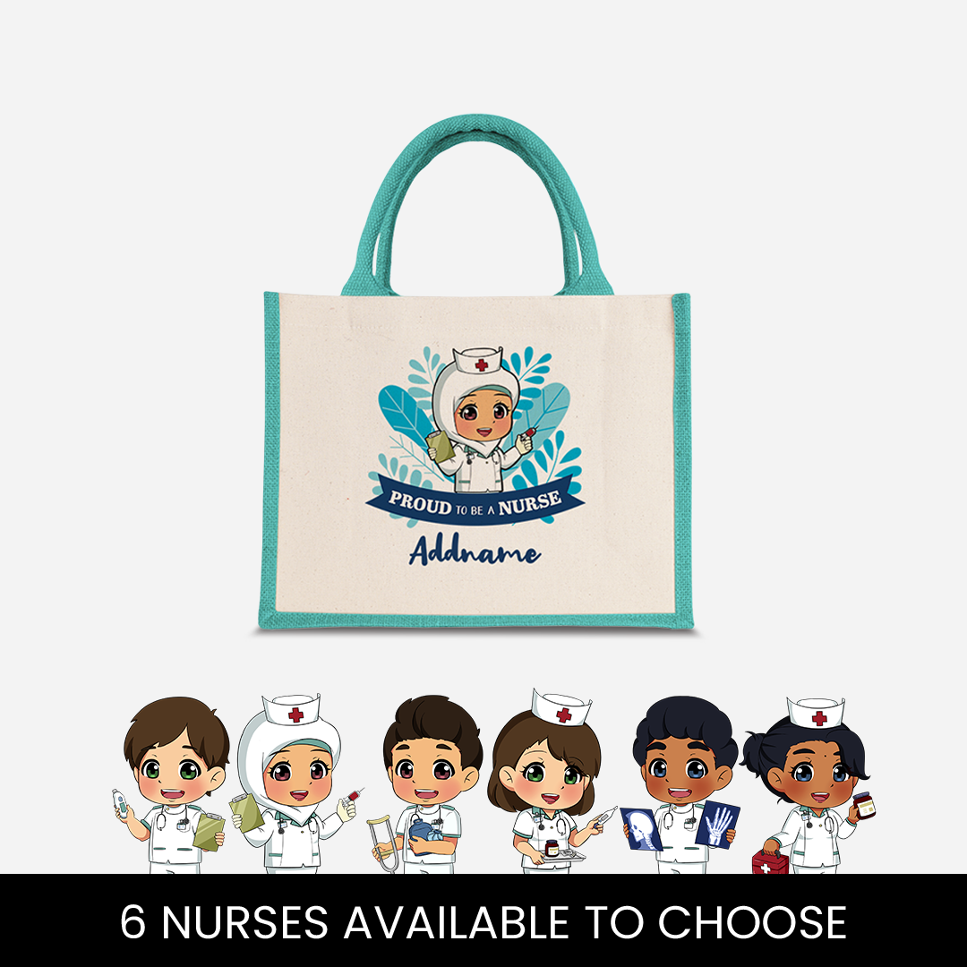 Nurse Series - Half Lining Small Jute Bag