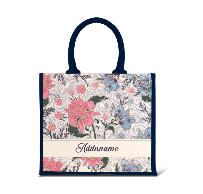 Modern Mahsuri Series - Legend Blue Half Lining Jute Bag