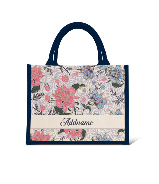 Modern Mahsuri Series - Legend Blue Half Lining Small Jute Bag