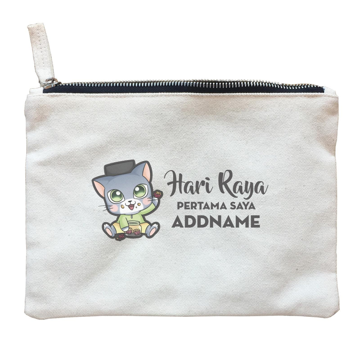Raya Cute Animals Baby Boy Cat Hari Raya Pertama Saya ZP Zipper Pouch