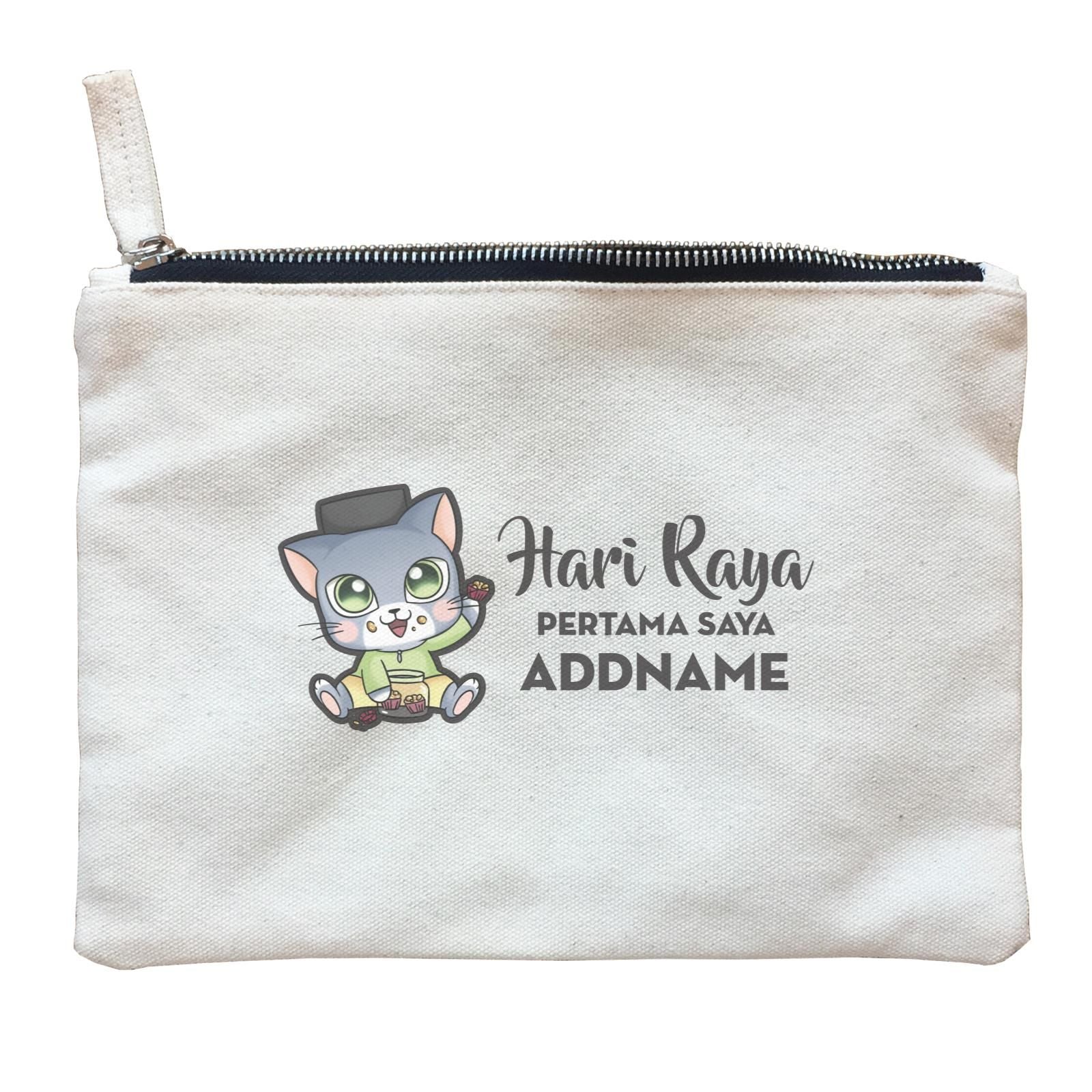 Raya Cute Animals Baby Boy Cat Hari Raya Pertama Saya ZP Zipper Pouch