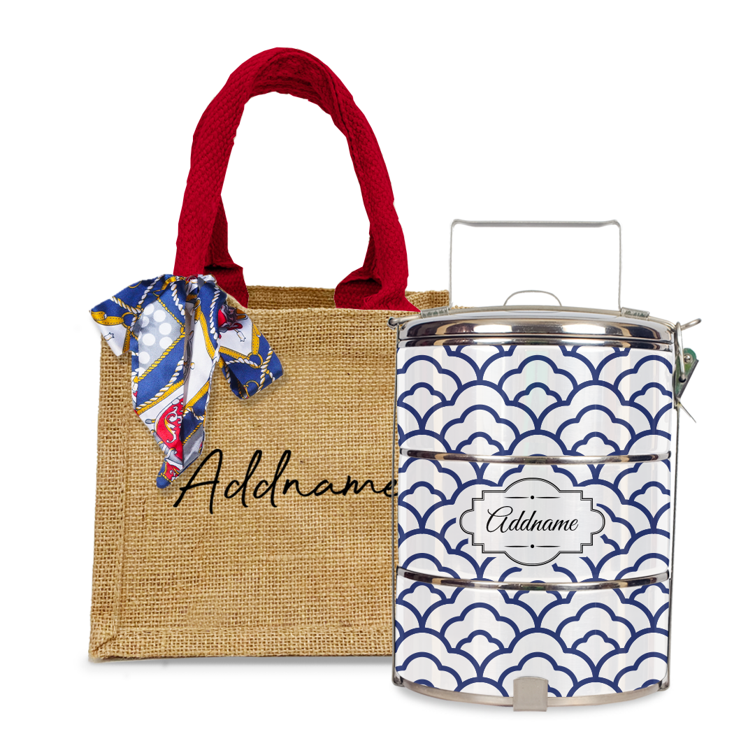 Japanese Pattern Tiffin Carrier