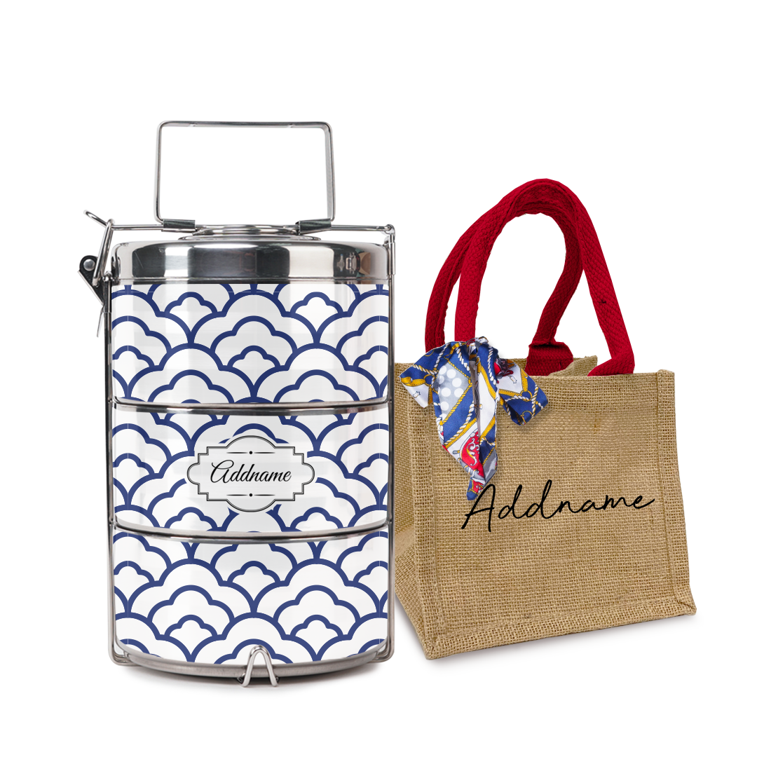 Japanese Pattern Tiffin Carrier