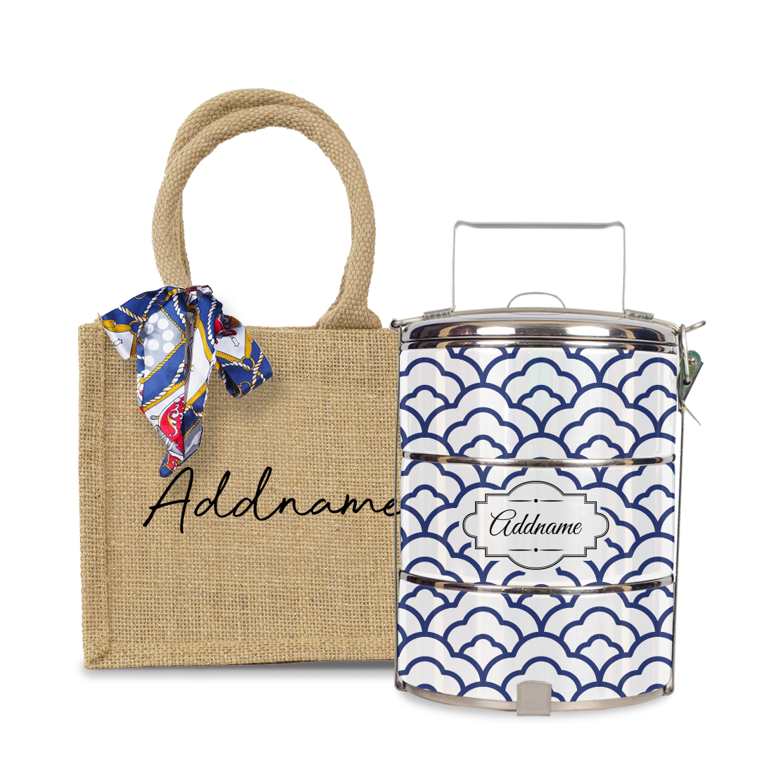 Japanese Pattern Tiffin Carrier